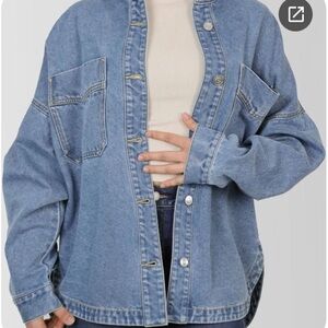 Blue Denim Button-Up Jacket